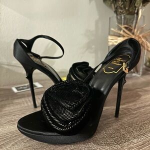 Roger Vivier Rose and Roll Platform Heels - Never Worn